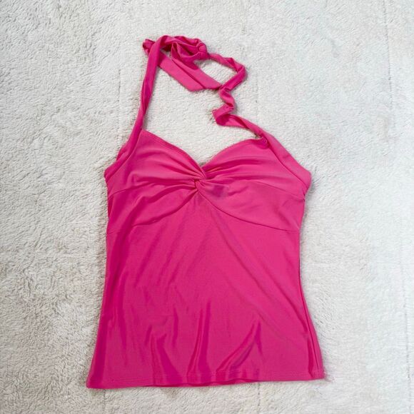 Vintage Y2K Izzy Rae Hot Pink Halter Tank Top Blouse - Picture 1 of 4